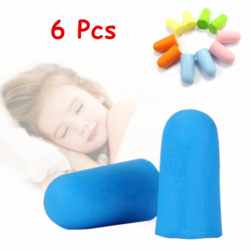 6  ε巯 Ϳִ  ڴ   ѿ ѿ  ȣ   ȣ ǰ/6 Pairs Foam Soft Ear Plugs Sleeping Noise Reduction protective earmuff Swimming Protector W
